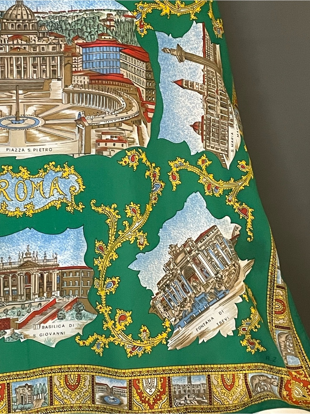 Vintage Rome Roma Souvenir Scarf 30 In Sq Excellent Condition - Picture 7 of 10
